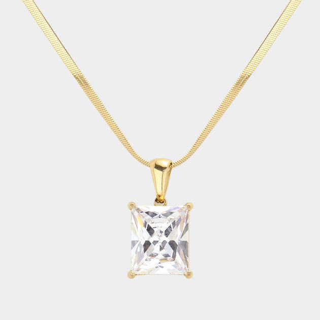 FASHNZFAB Rectangle Pendant Necklace Multi One Size 6