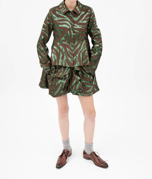 ODEEH Fancy Zebra Jacket Green US 10 2