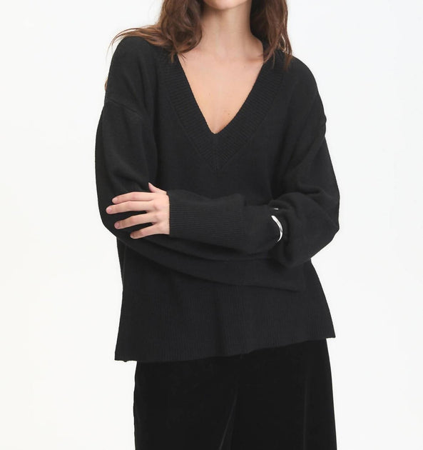 DELUC Asclepias V-Neck Sweater Black Medium 2