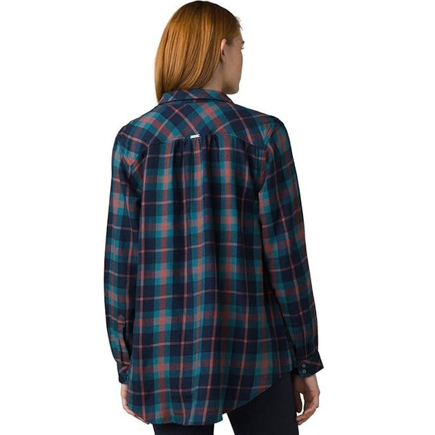 prAna Beezly Flannel Shirt Blue Plaid XSmall 4