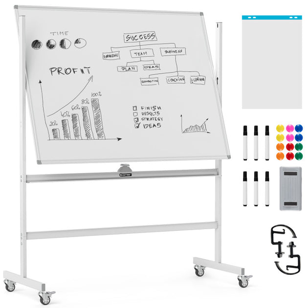 Hivvago Rolling Double-Sided Whiteboard White 2