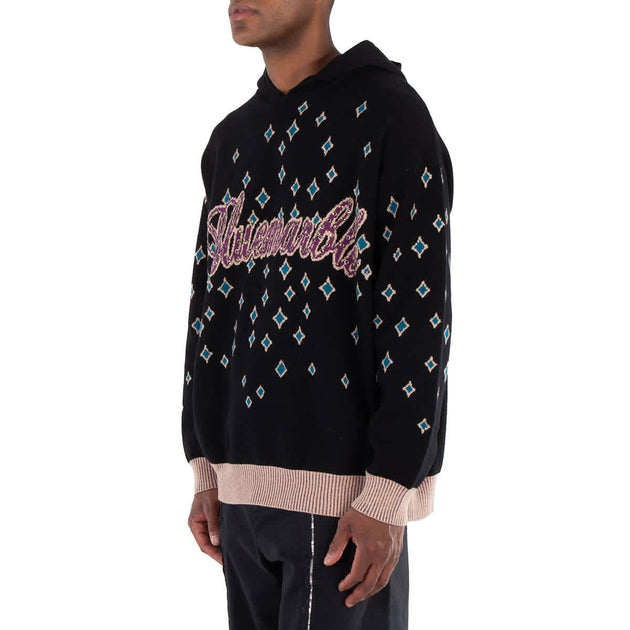 Bluemarble Jacquard Rhinestoned Hooded Jumper | ShopSimon Bluemarble Jacquard Rhinestoned Hooded Jumper | ShopSimon