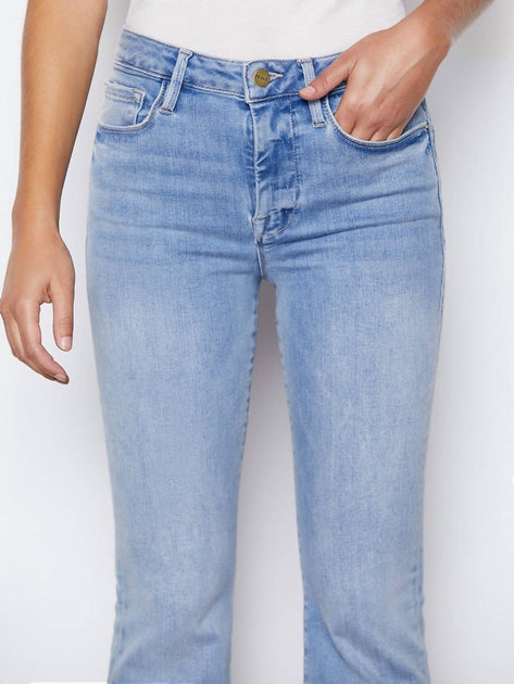 FRAME Le One Crop Mini Boot Jeans Blau US 2 3