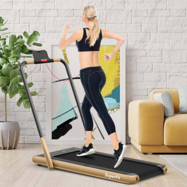 Tapis de course pliable 2-en-1 Hivvago Blanc 4