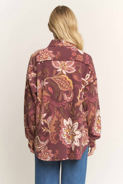 HEIMISH USA Paisley Button Down Shacket White XXL 4