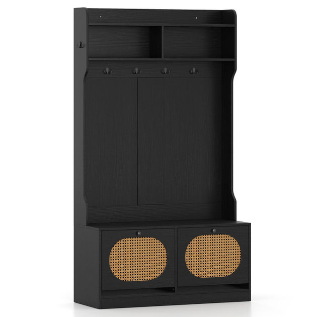 Hivvago 4-In-1 Hall Tree Black 4