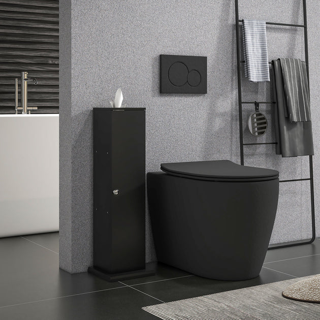 Hivvago Corner Bathroom Storage Cabinet Black 4