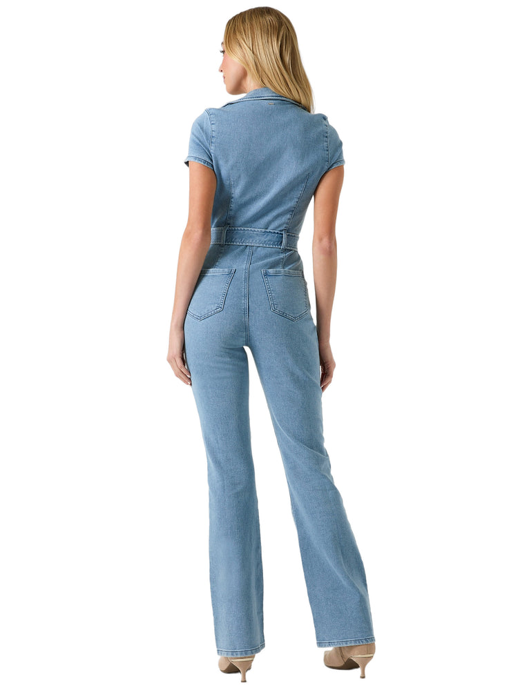 Guess Factory Nikita Flared Denim Jumpsuit | ShopSimon