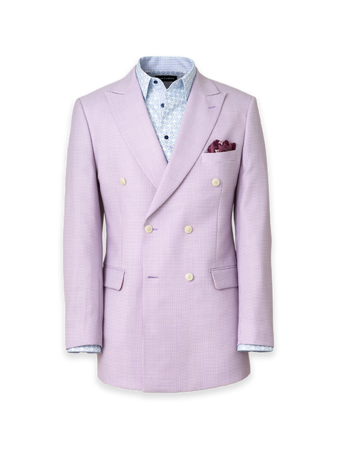 Paul Fredrick Houndstooth Suit Jacket Purple US 50 Regular 2