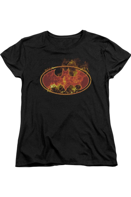 Gildan Batman Flames Logo T-Shirt Black XLarge 2