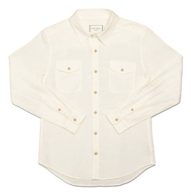 Long Wharf Supply Co. Seawell Linen Work Shirt White Small 2