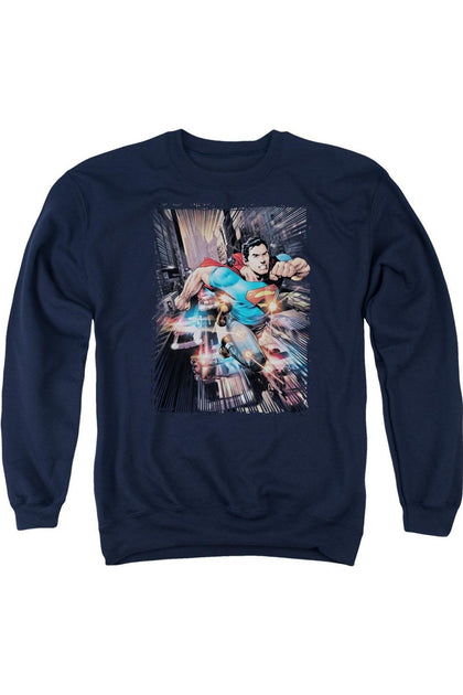 Gildan Superman Action Comics #1 Crewneck Sweatshirt Blue XXL 2