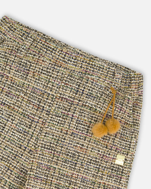 Deux par Deux Tweed Flare Pants Beige and Black US 4T 4