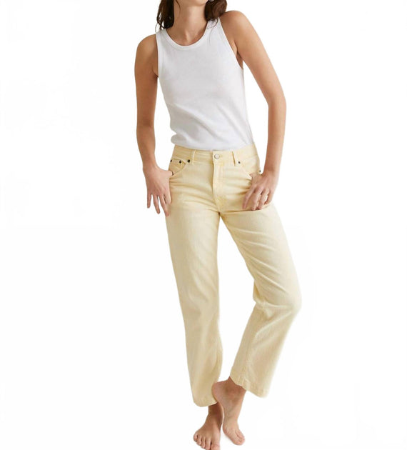 Yerse Straight Denim Trousers Yellow XSmall 3