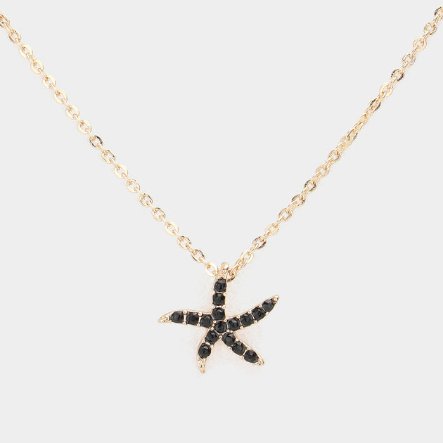 FASHNZFAB Starfish Pendant Necklace Red 4