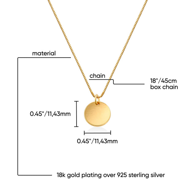 Oak & Luna Willow Initial Disc Necklace Gold 3