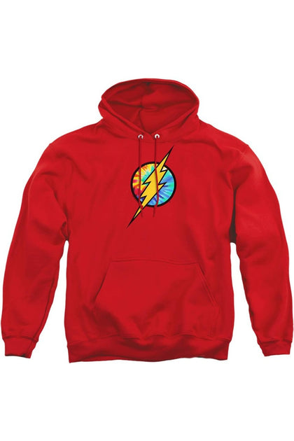 Gildan DC Comics Flash Tie Dye Logo Kapuzenpulli Rot Large 2