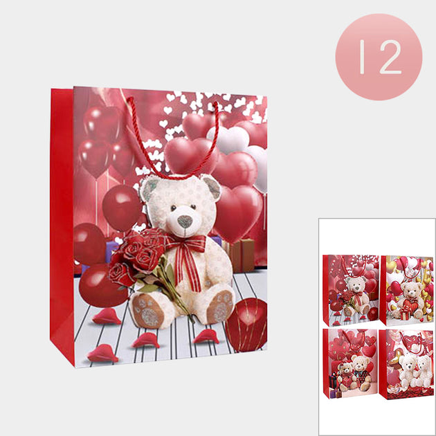 FASHNZFAB 12 Pièces Sac Cadeau Ours en Peluche Saint-Valentin 2