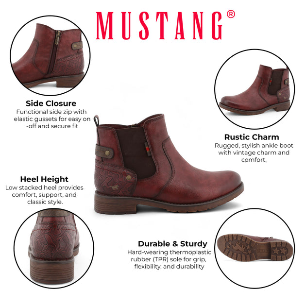 Mustang Women's Chelsea Ankle Boots Burgundy EU 39 6