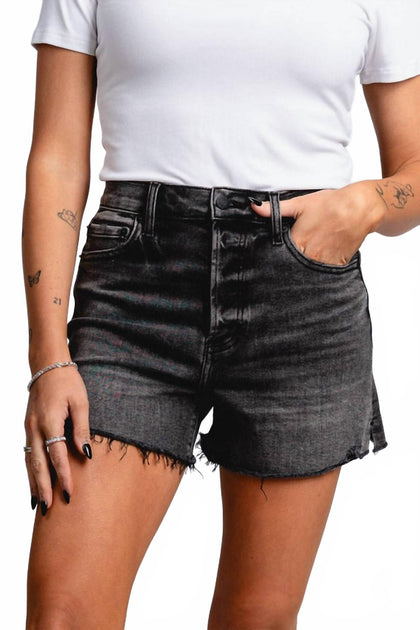 Daze Denim Bottom Line High Rise Vintage Short Black 32 2