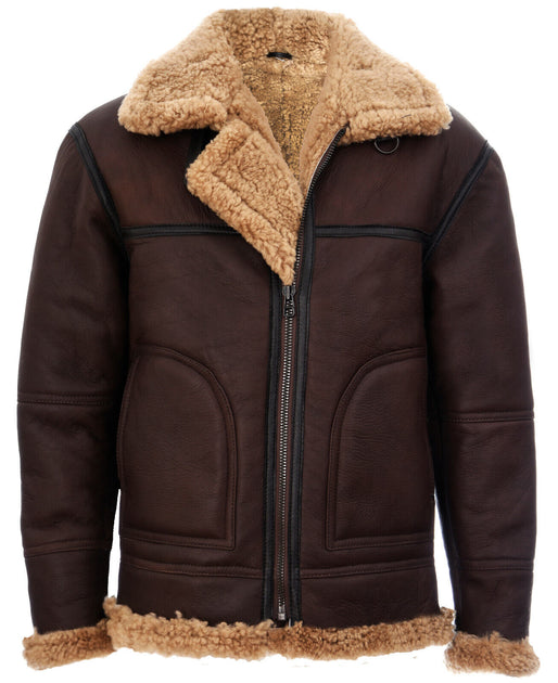 Infinity B3 Shearling Sheepskin Aviator Jacket Brown XXXLarge 2