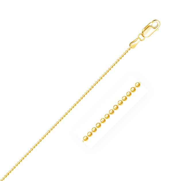 FASHNZFAB Bead Chain Yellow Gold 1.10 mm 2