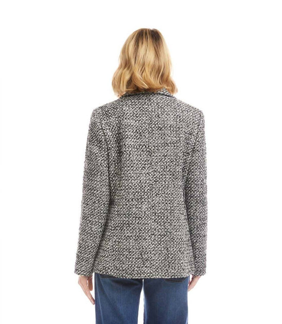 Karen Kane Tweed Blazer Black Small 3