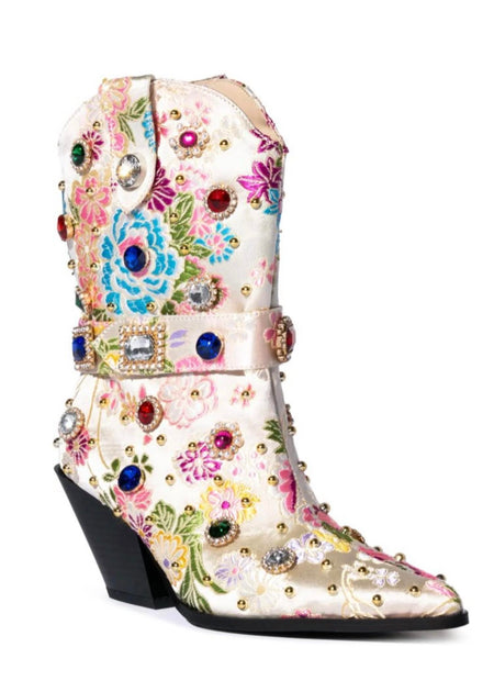 Azalea Wang Diligent Western Bootie Beige US 7 2