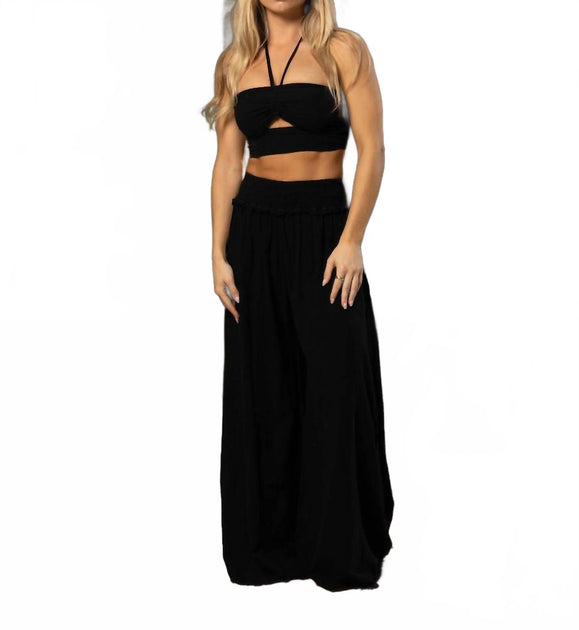 Blanco Fiona Gauze Palazzo Pants Black Medium 2
