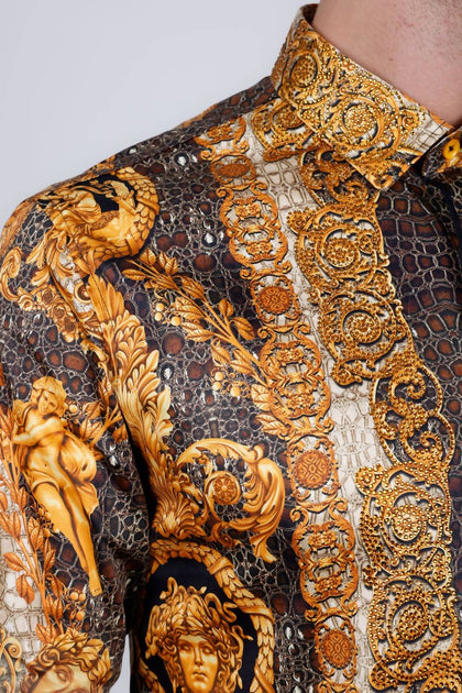 BARABAS Flarefrock Long Sleeve Shirt Yellow Small 4