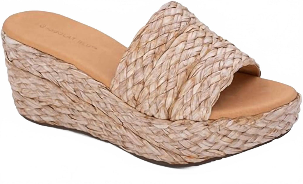 CHOCOLAT BLU Yunis Wedge Sandal Beige US 9 2