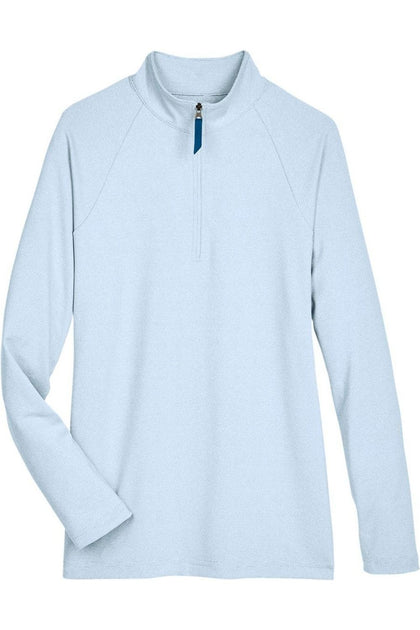 Devon & Jones CrownLux PerformanceClubhouse Micro-Stripe Quarter-Zip Pullover Blue XLarge 2