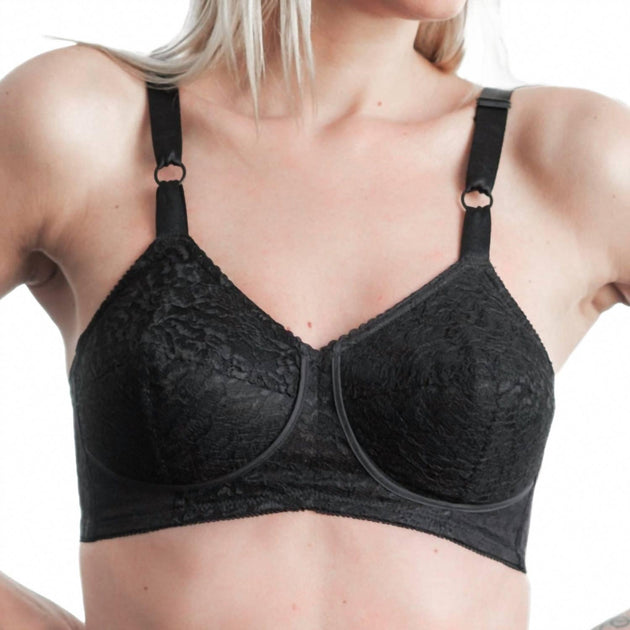 Rago Satin And Lace Support Bra Grey 44DD 2
