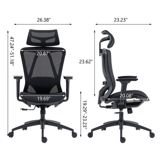 GOODSILO High Back Mesh Office Chair Black 4