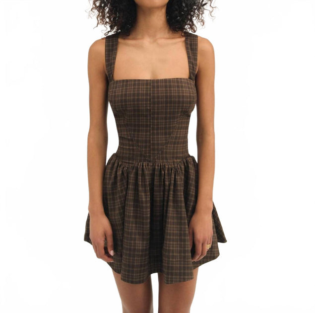 for Love & Lemons Ginny Robe Mini Marron Small 2