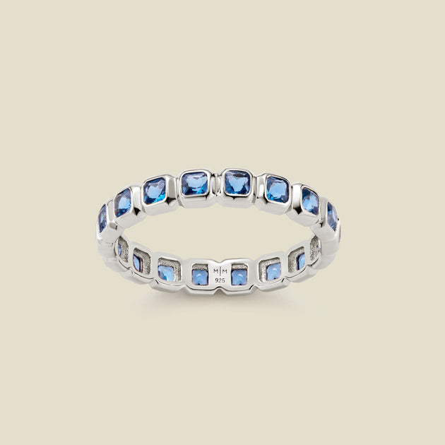 Made By Mary December Birthstone Eternity Ring Blue US 10 2