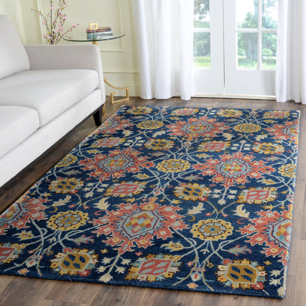 Safavieh Roslyn ROS565 Area Rug Navy Multi 2