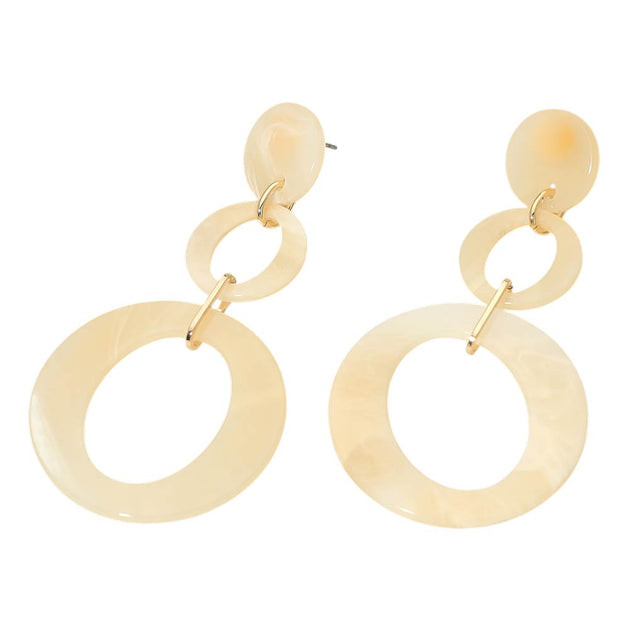 FASHNZFAB Geometric Resin Circle Link Drop Earrings Multi 3