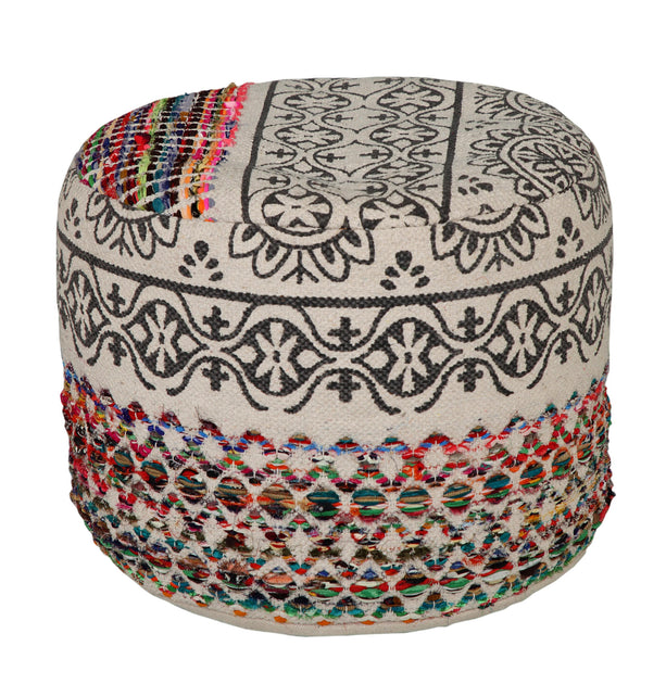 Hivvago 18" Multicolored Cotton Blend Ottoman 3