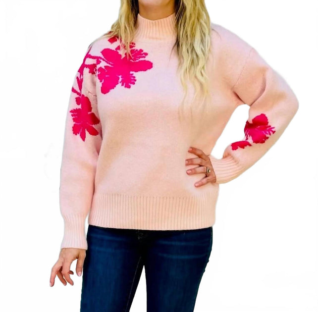 merci Liv Floral Sweater Pink Large 2