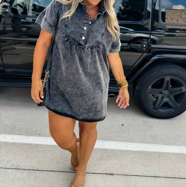 BLAKELEY Last Dance Denim Dress Grey 3X 4
