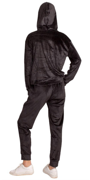 GIGI MODA Velour Tracksuit Set Black L/XL 3