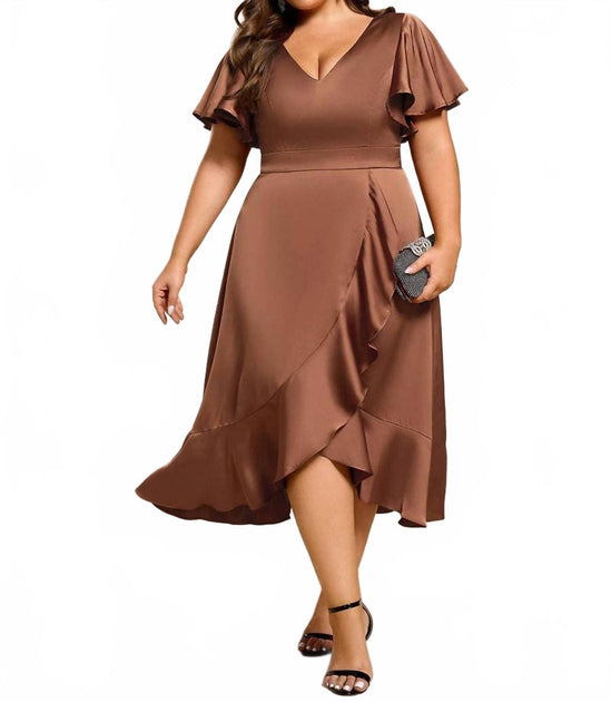 Ever-Pretty Midi Dress Brown US 10 2