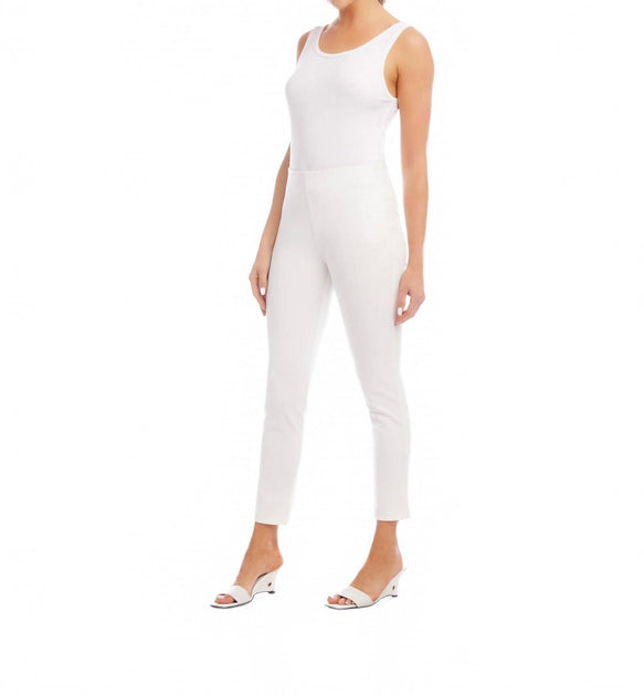 Fifteen Twenty Pull On Ankle Slit Pants Blanc Small 3