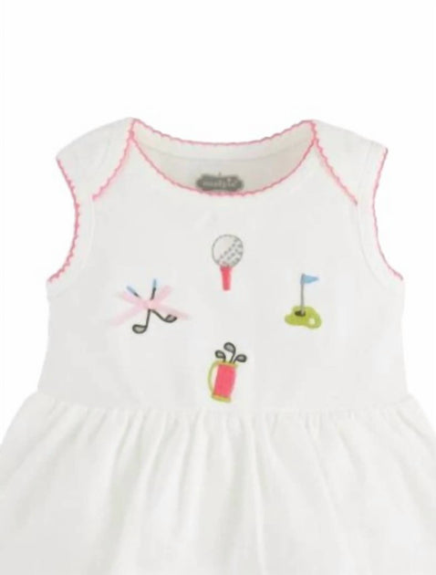 Mudpie Kid's Golf Skirted Crawler White 6-9 Months 3