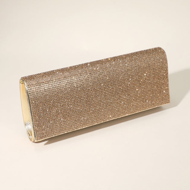 FASHNZFAB Bling Solid Evening Clutch Silver 2