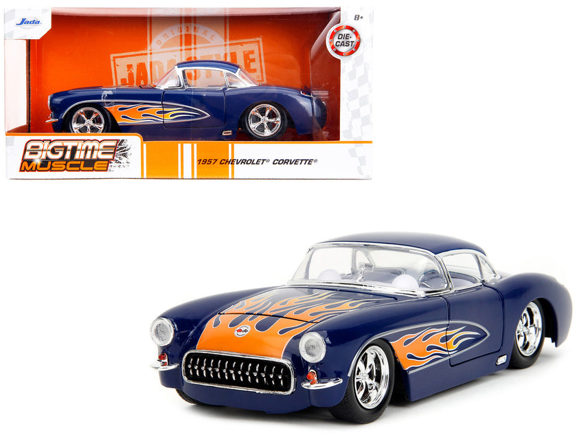 Jada 1957 Chevrolet Corvette Modellauto Dark Blue 1/24 2