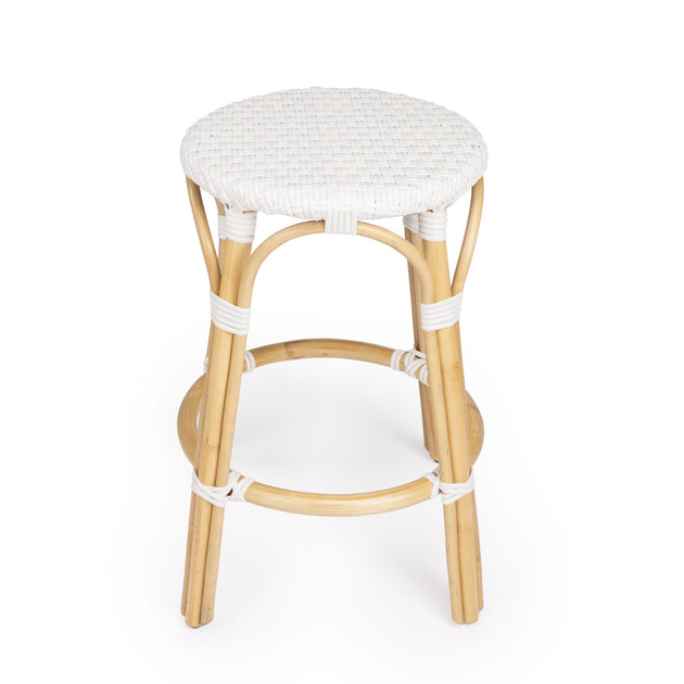 Hivvago 24in Backless Counter Height Bar Chair White Natural 4