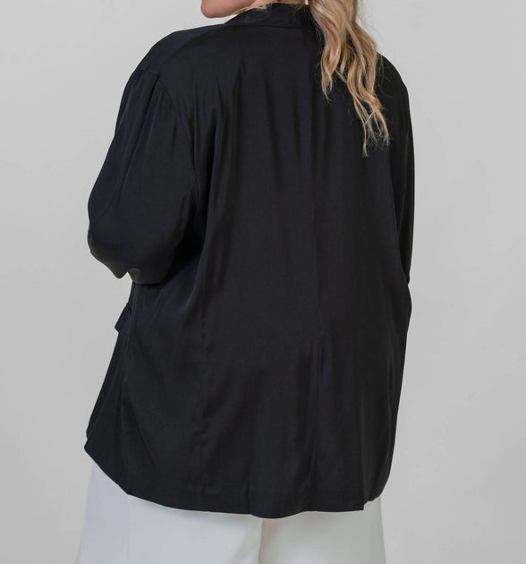 Nouvelle Silk95five La Blazer Black Plus Size 2X 4