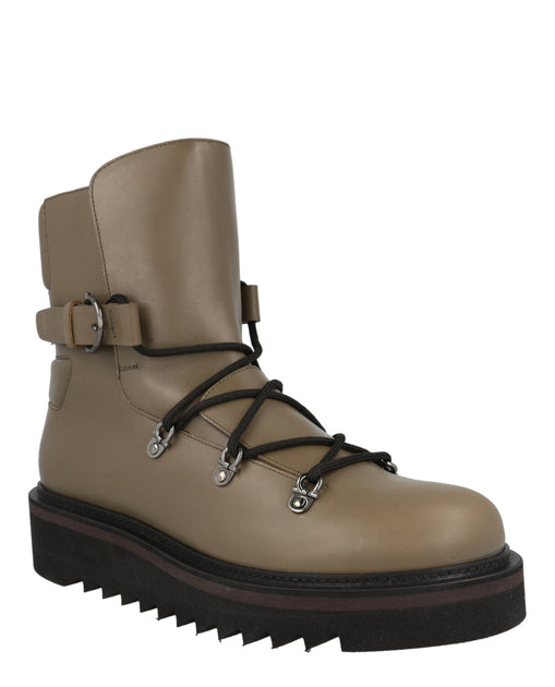 Salvatore Ferragamo Giulio Lace-Up Demi Boots Beige US 9 3